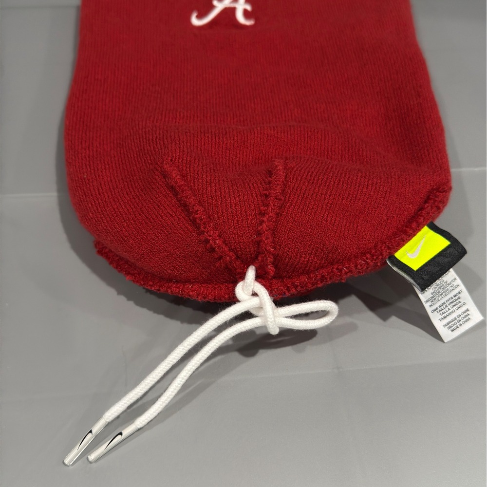 Nike Alabama Crimson Tide Beanie Hat Red White Pom Cuffed Knit 34918XAL1 FA17 - Picture 5 of 9